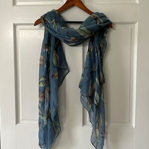 Beautiful Blue Wrap or Scarf with Dragonflies